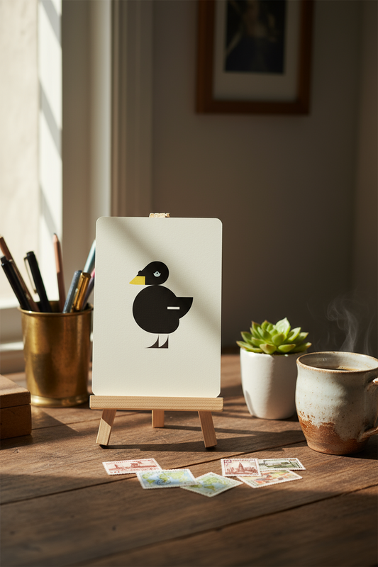 Postal con un gran pato marino