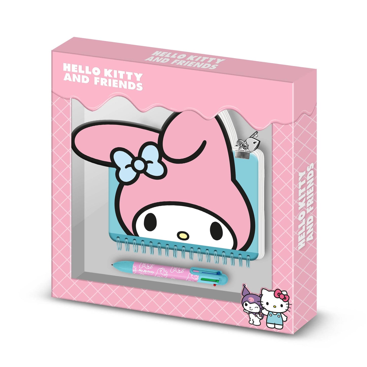 Kit de rosto My Melody Kawaii para diário + caneta de 6 cores