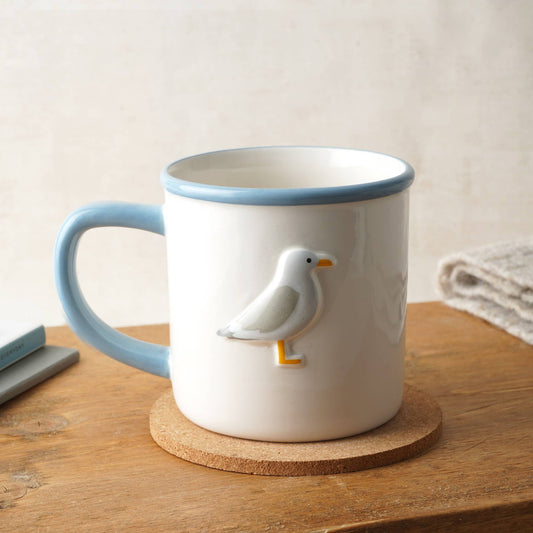 Tazza in gres "Gabbiano" per la vita costiera in una confezione regalo