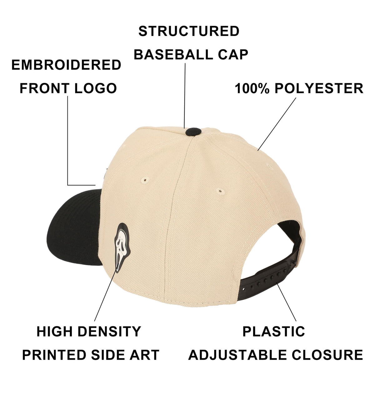Casquette adulte Ghost Face blanche