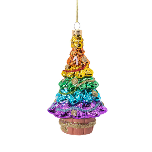 Adorno navideño, árbol de Navidad, arcoíris