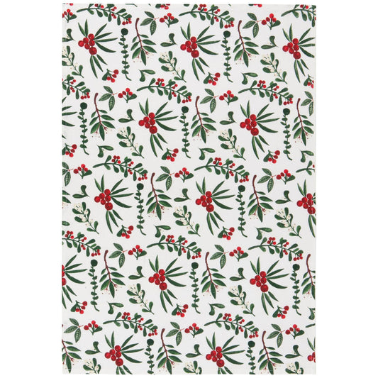 Set of 3 Winterberry Bakers Floursack Christmas Tea Towels