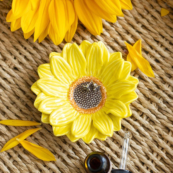 Piatto portaoggetti a forma di girasole