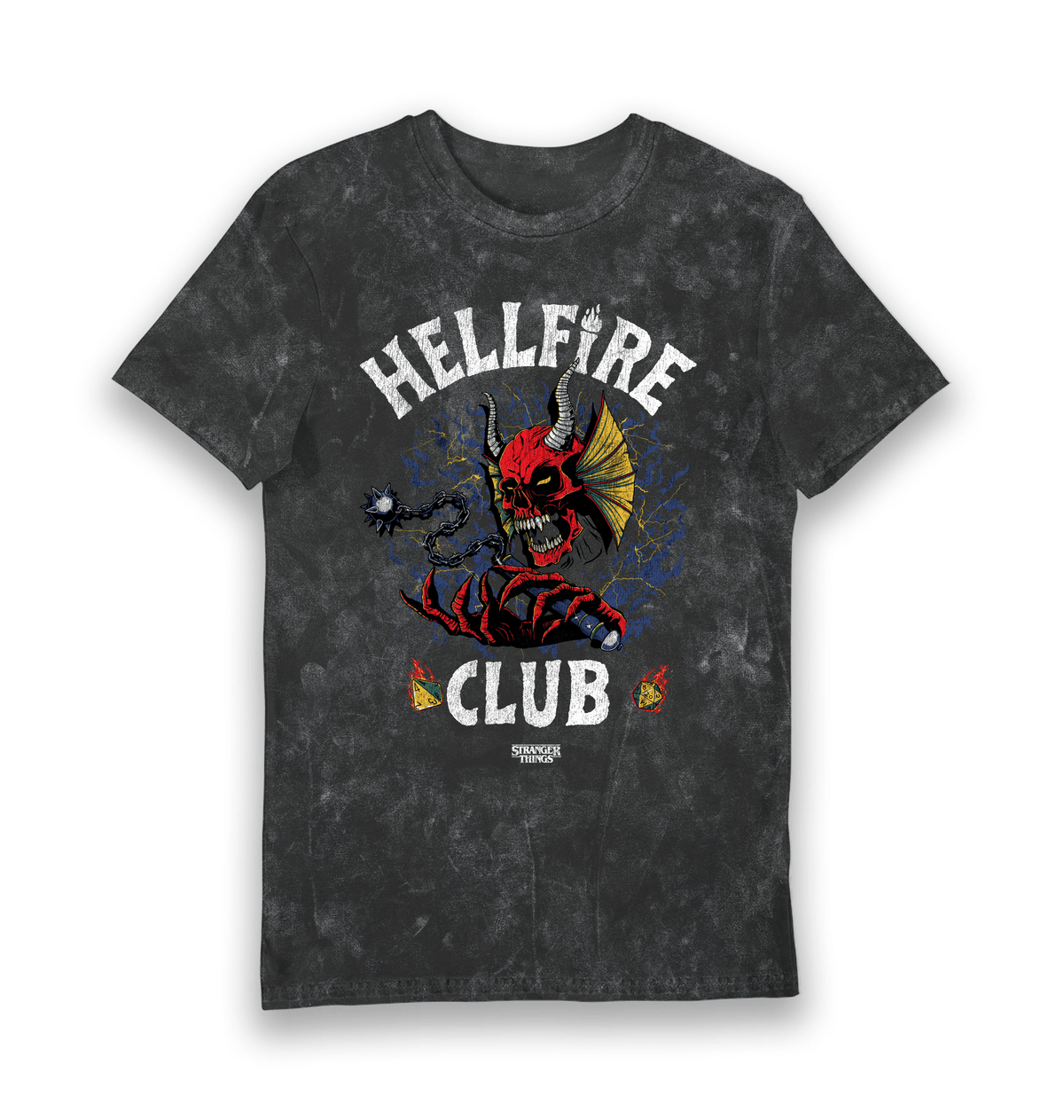 T-shirt adulte Stranger Things Hellfire Club Charcoal Snowash