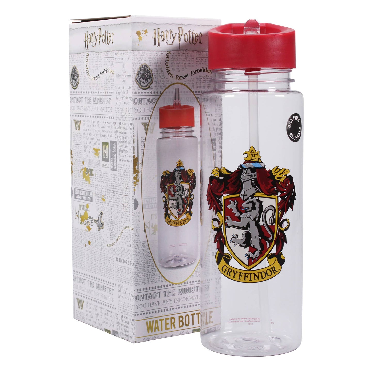 Botella de agua de plástico (700 ml) - Harry Potter (Gryffindor)