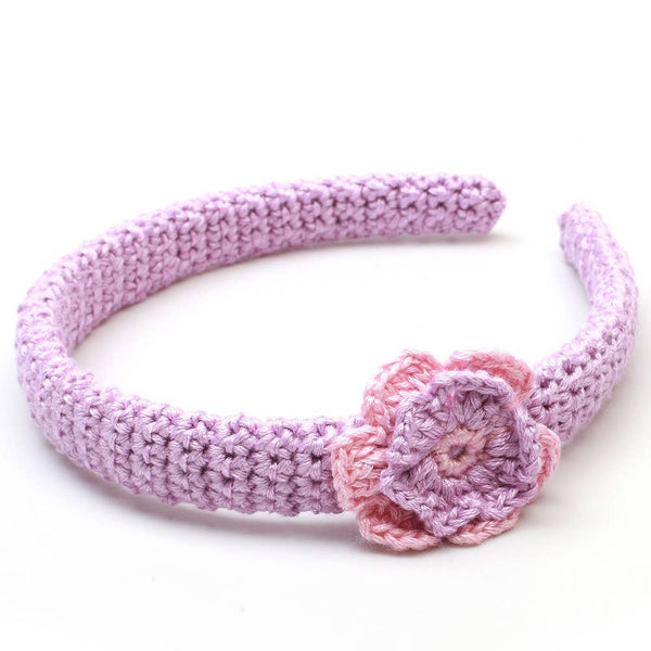 Serre-tête avec fleur - Violet clair
