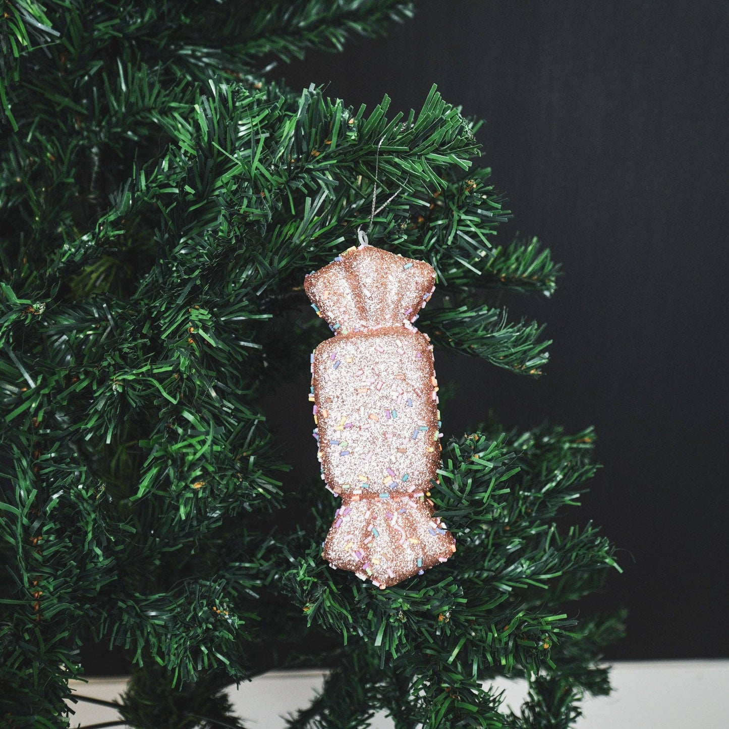 Appendini natalizi - 3 caramelle di schiuma al caramello, salsa marrone/disco - S3-5.5x