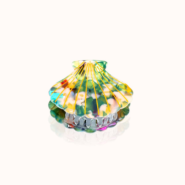 Pinza para el pelo con forma de bosque de conchas marinas