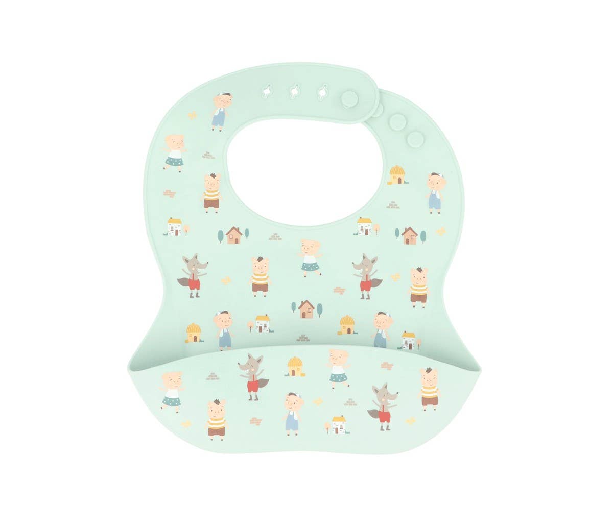 Three Little Pigs Silicone Bib