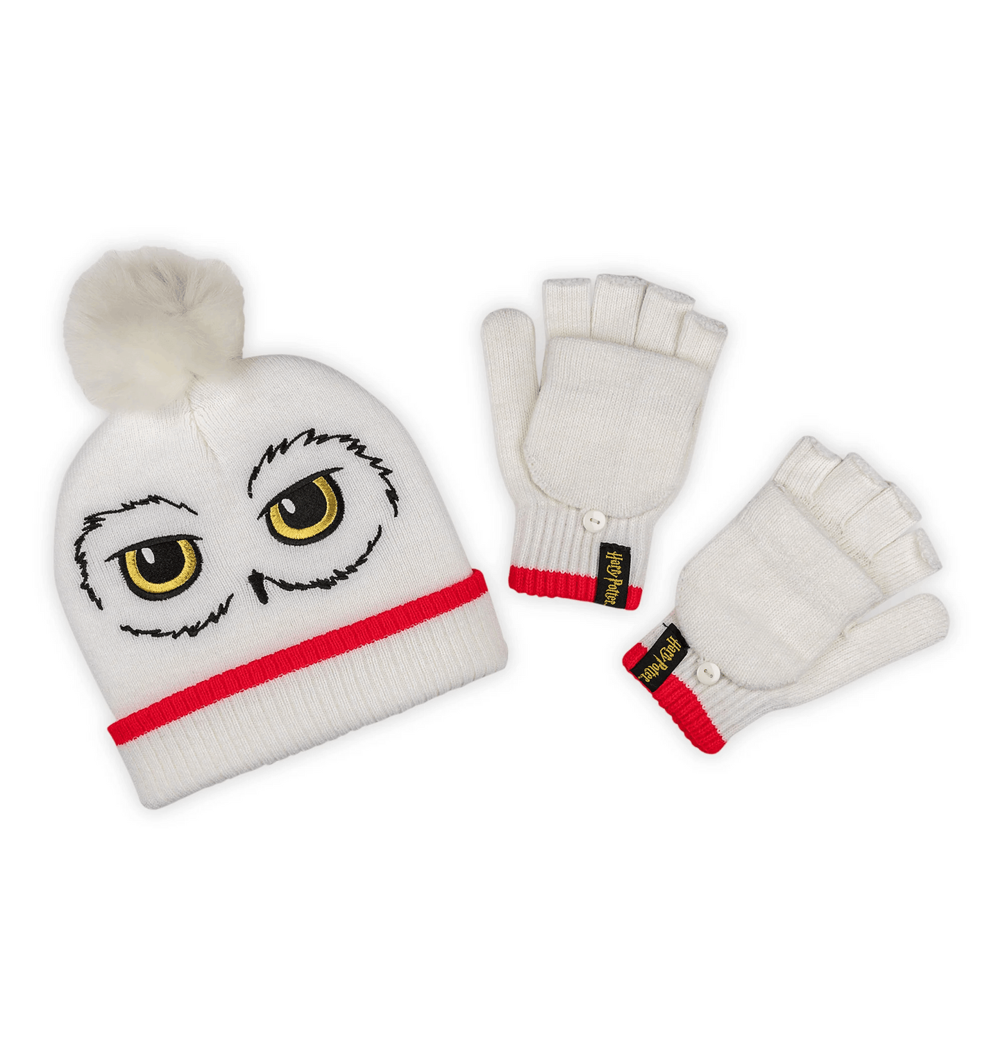 Set adulte Harry Potter Hedwige bonnet à pompon et gants
