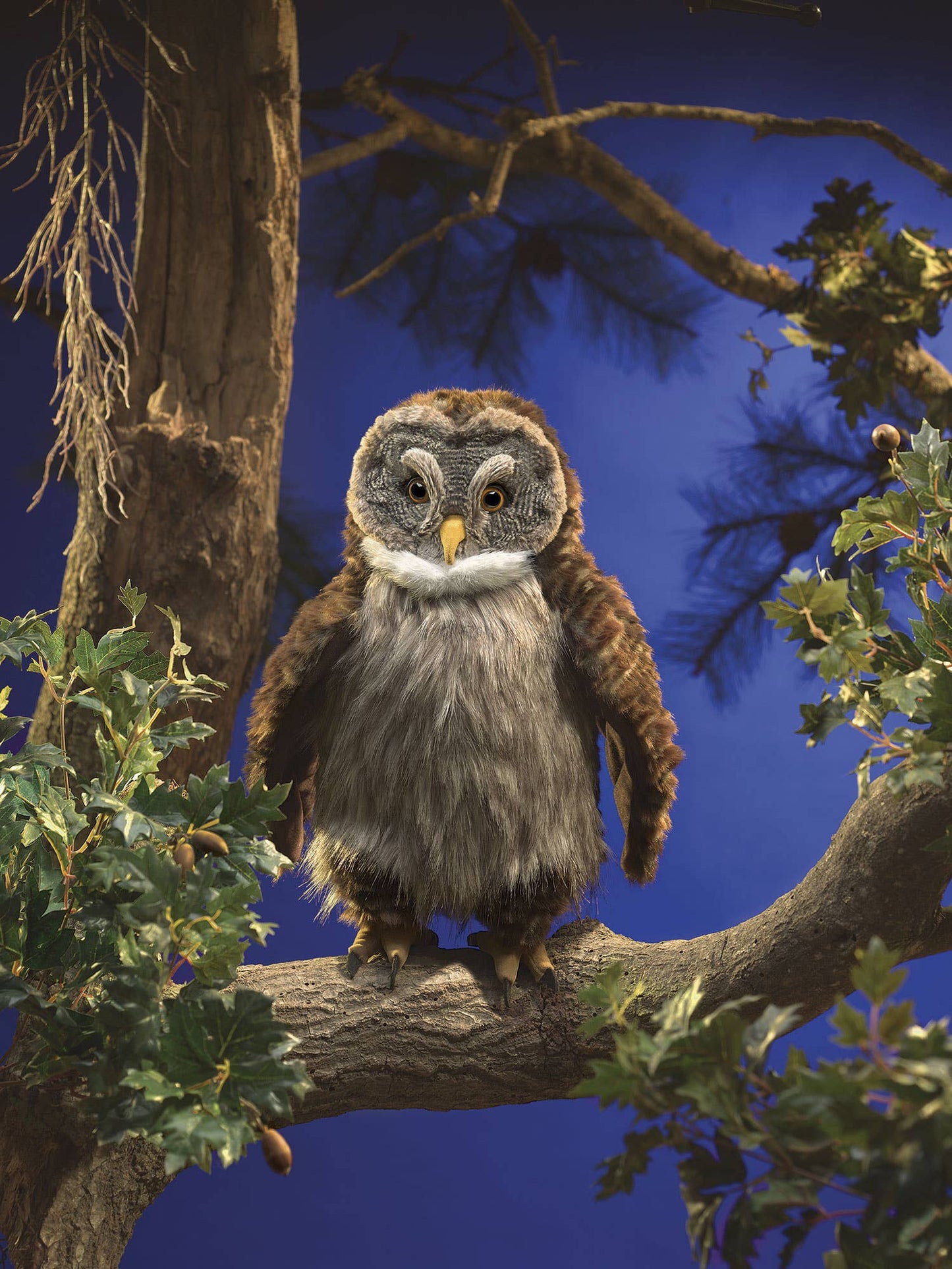 Marionnette à main Hibou avec « effet Huhu » 3135/ Hooting Owl Folkmanis réaliste