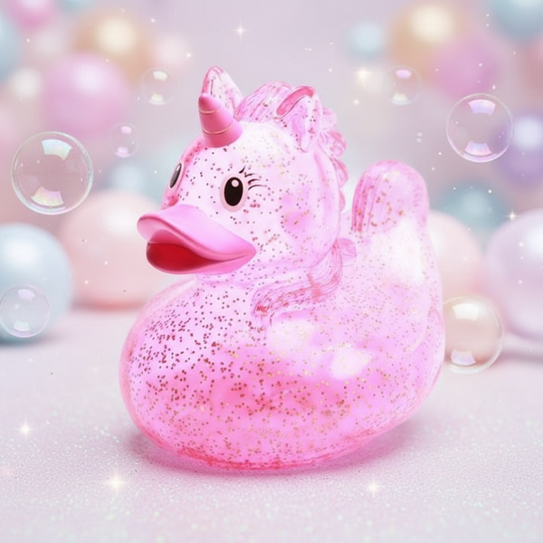 Pato unicornio rosa brillante XL