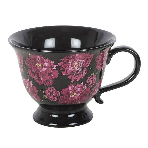 Taza de té con estampado floral Dark Romance