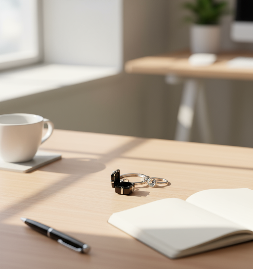 Engagement keyring Black