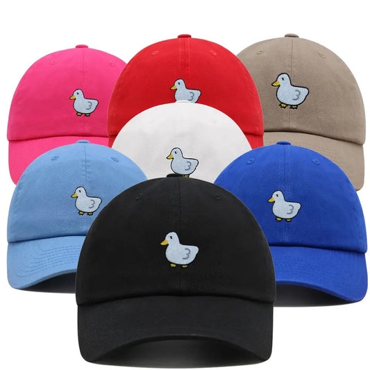 Gorra de pato blanca bordada