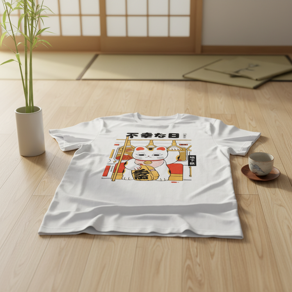 Camiseta del gato de la suerte de Metro