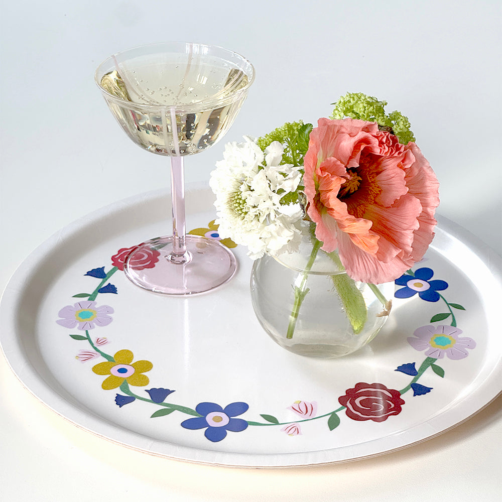 Midsummer Flowers Round Serving Tray - 31 cm