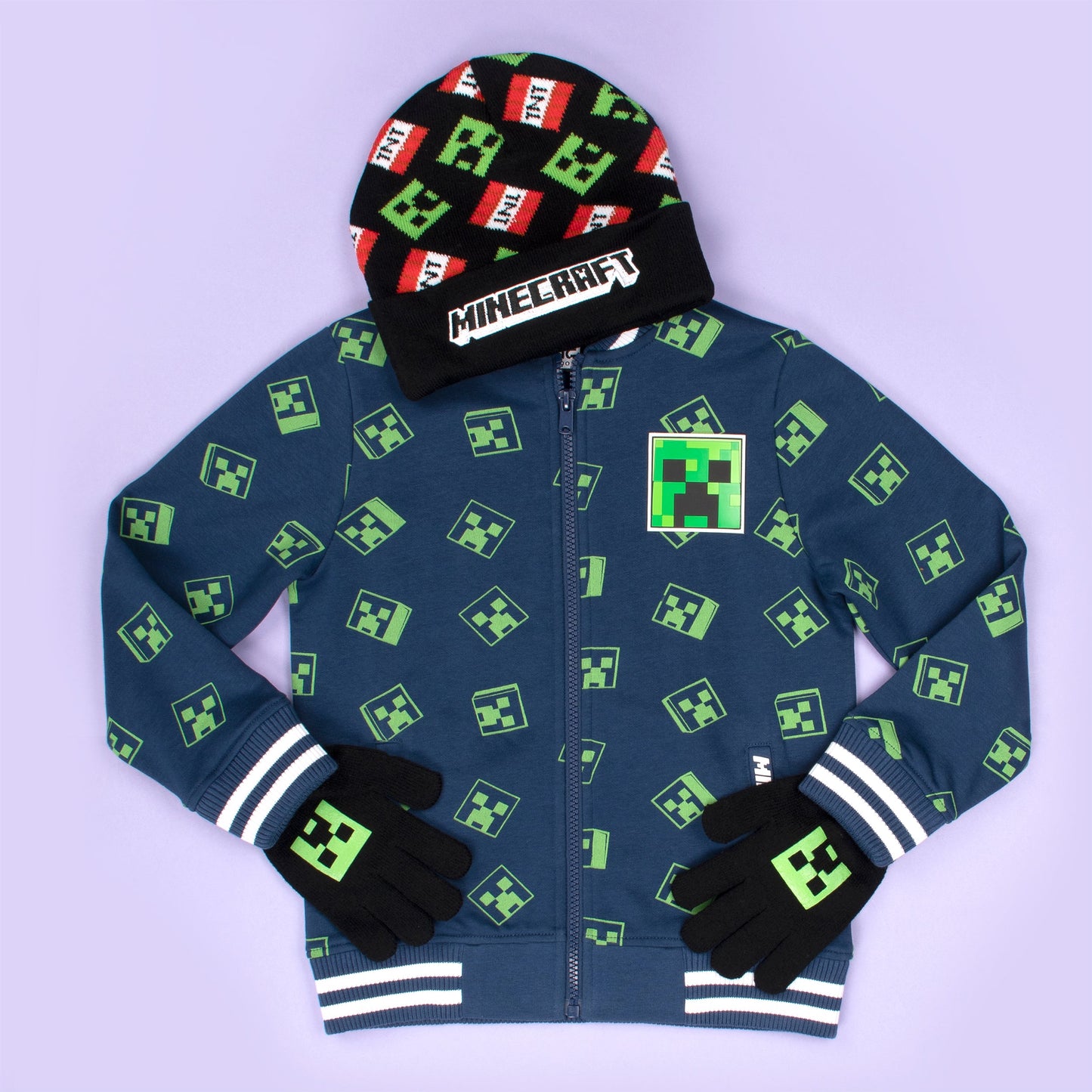 Minecraft Hat & Gloves Set