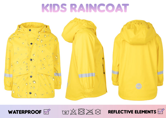 Personalized Kids Raincoat - Yellow