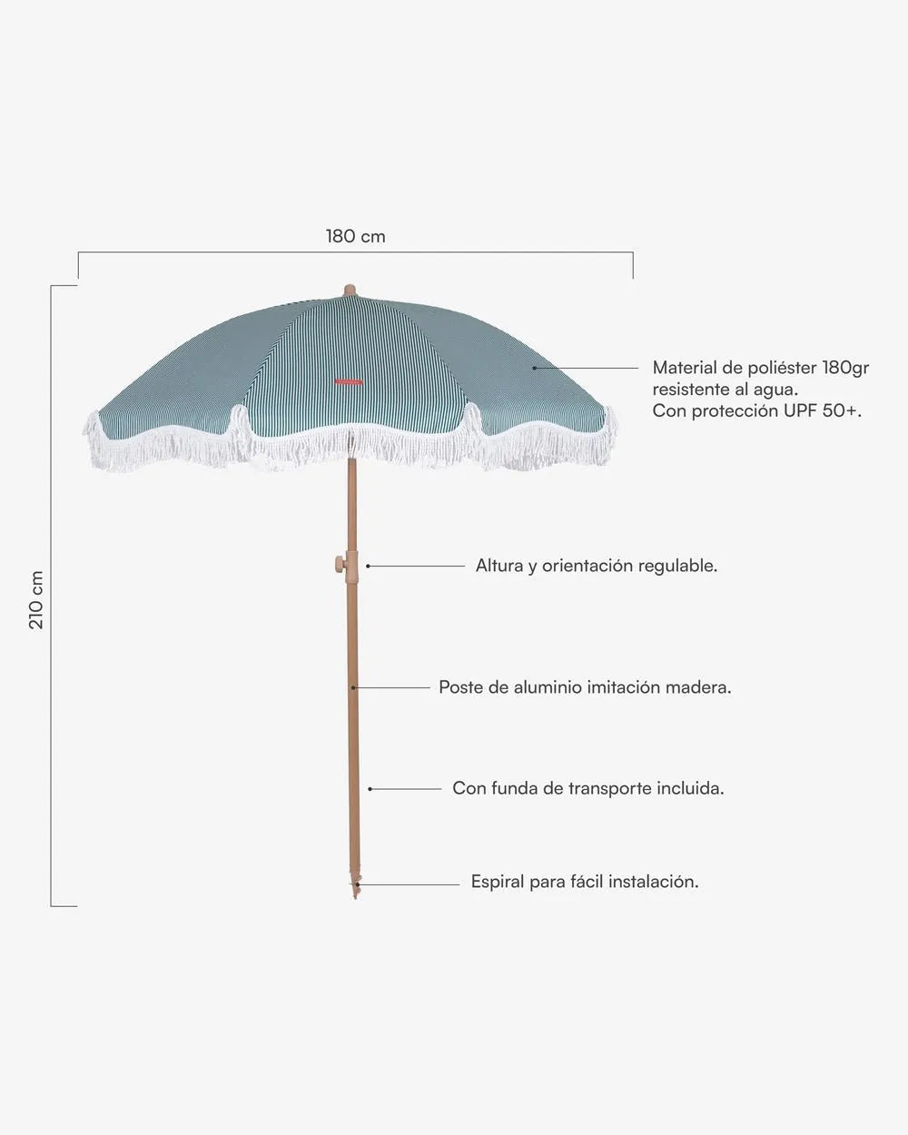 Outdoor green parasol - MARION