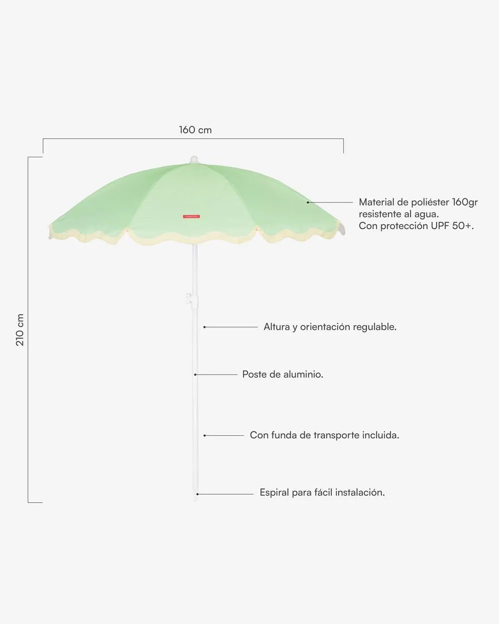 Outdoor green parasol - WANDER