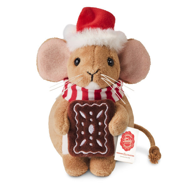 Peluche souris de Noël avec pain d’épices Teddy Hermann 11 cm – SKU 946052