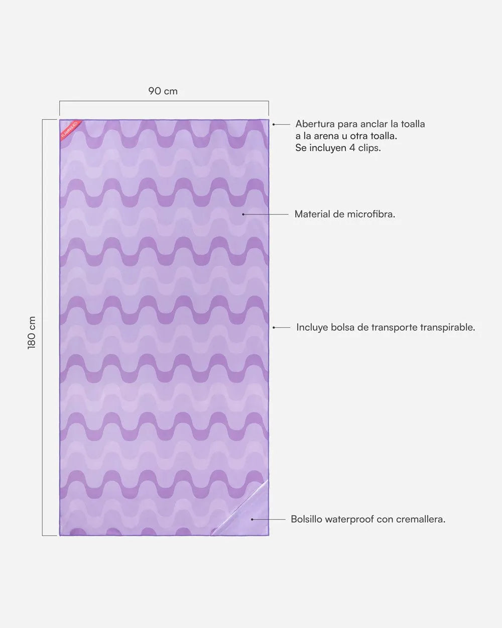 Purple beach towel - AYLA