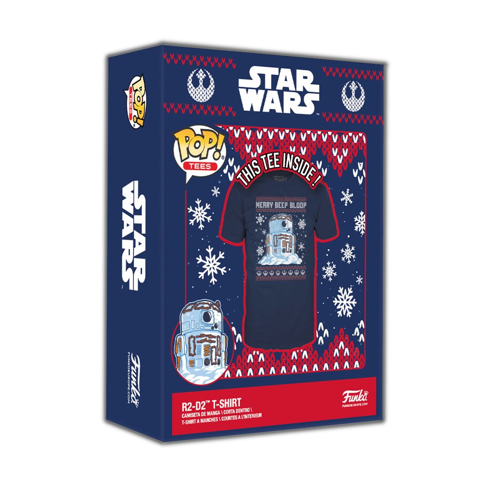snowman r2 d2 merry beep bloop boxed tee