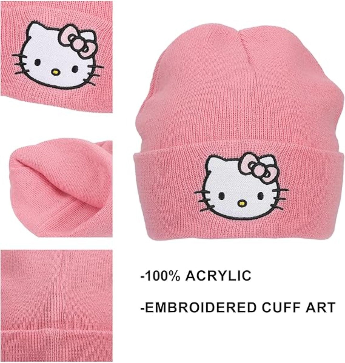 Bonnet rose Hello Kitty avec logo
