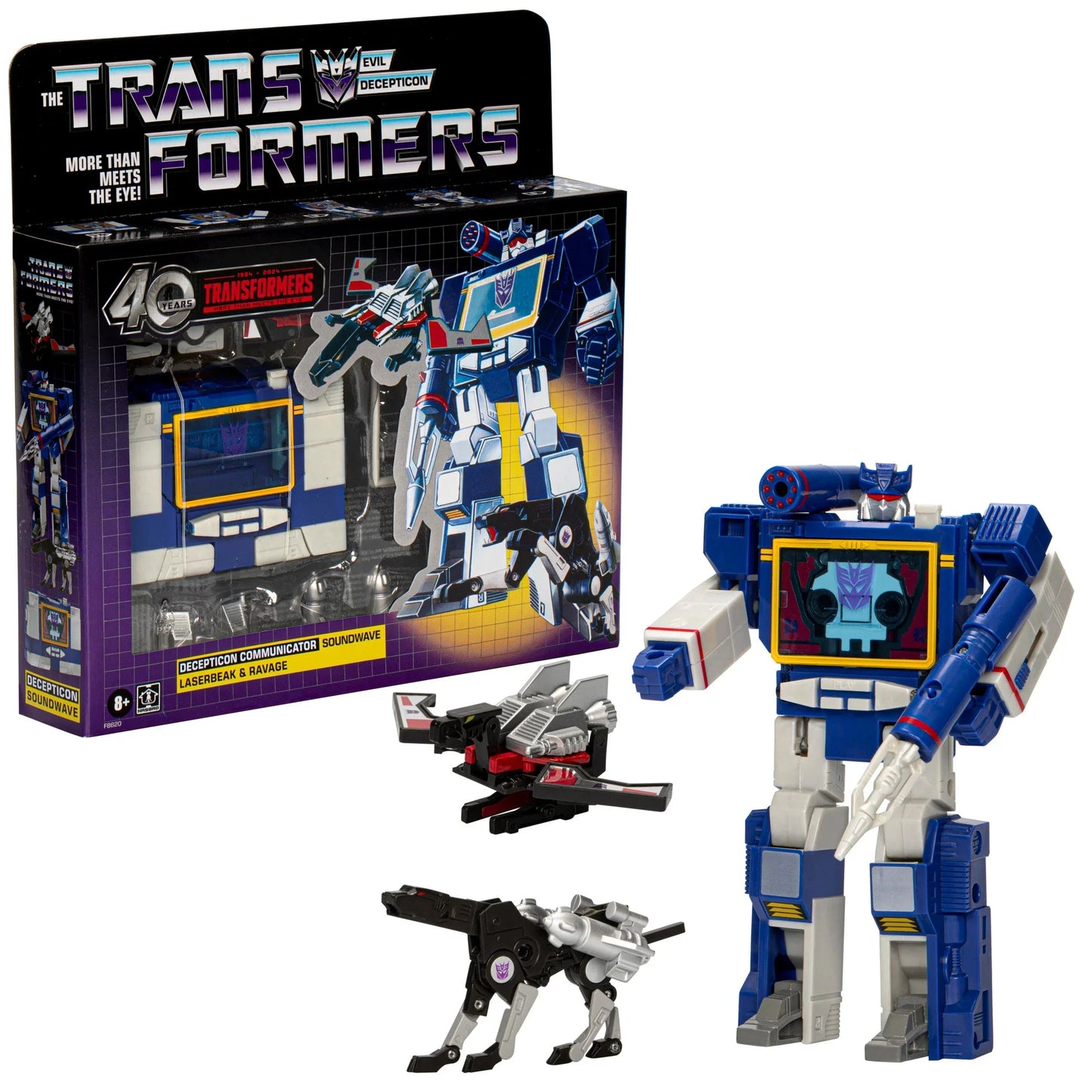 Transformers Retro G1 Autobot Soundwave, Laserbeak et Ravagemers (40e anniversaire)