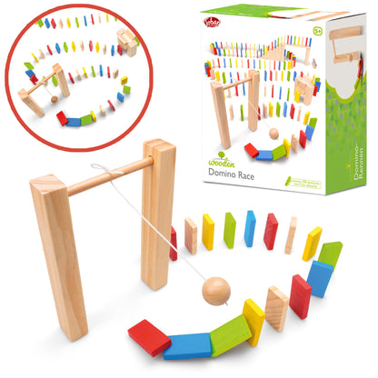 COURSE DE DOMINOS EN BOIS