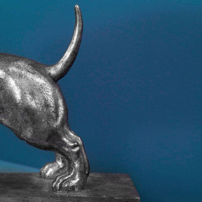 Lámpara de mesa Frank Silver/Grey Dachshund, Poly, 60 x 14 x 48,5 cm