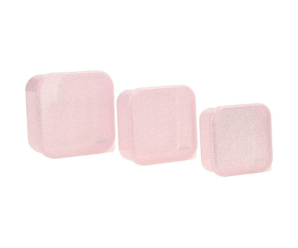 3 Lancheiras Rosa Brilhantes com Glitter