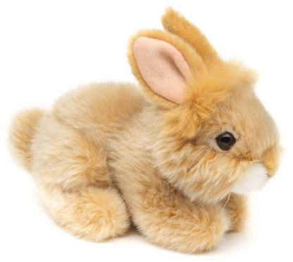 Peluche con forma de conejo de Angora reclinado (beige)