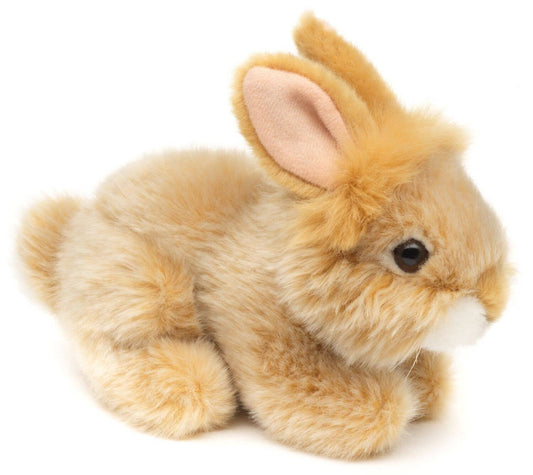 Peluche con forma de conejo de Angora reclinado (beige)