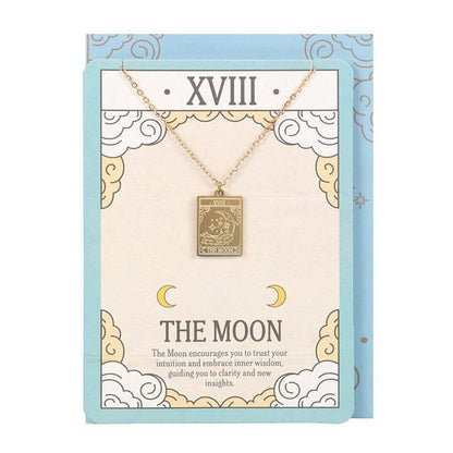 Collier Carte de Tarot Vintage de la Lune