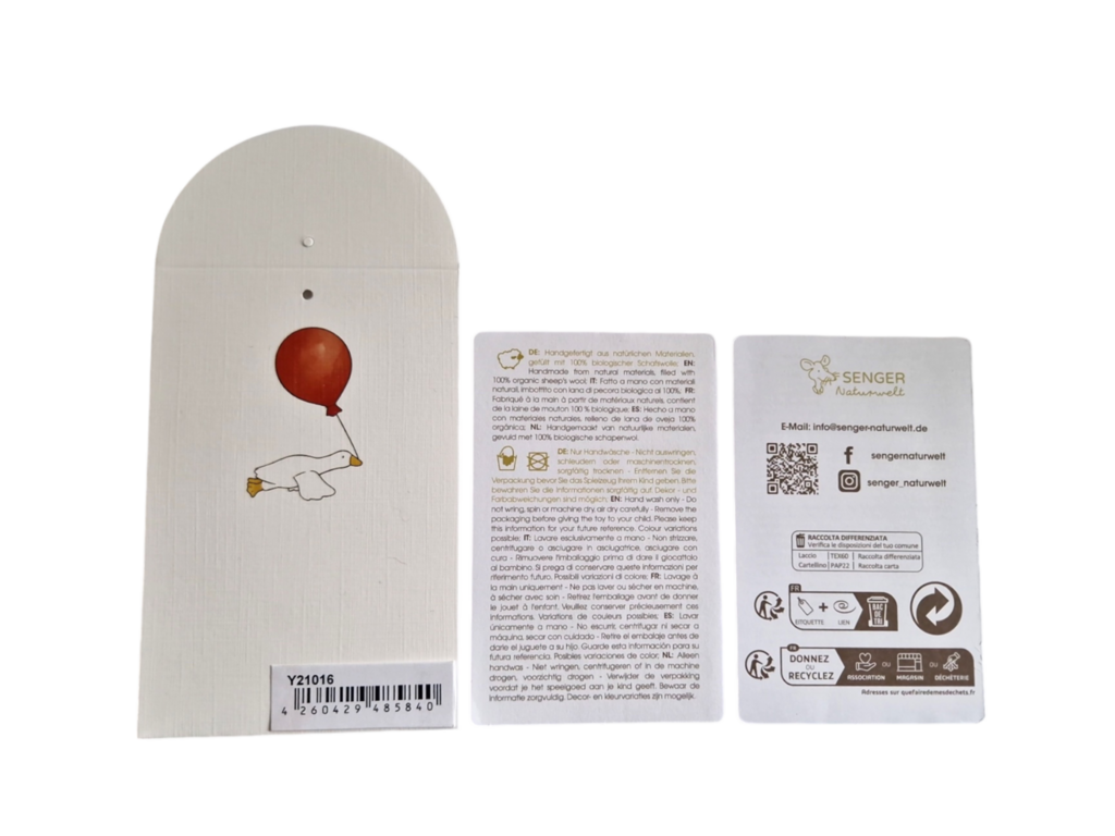 Piccola borsa dell'acqua calda beige a forma di coniglio