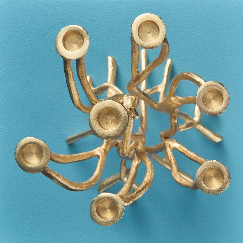 Chandelier Roots, aluminium doré, 25 x 22 x 63,5 cm