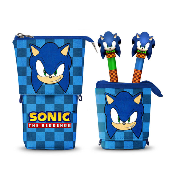 Sonic The Hedgehog -Trousse Cute + 2 Stylos Gel Effaçables