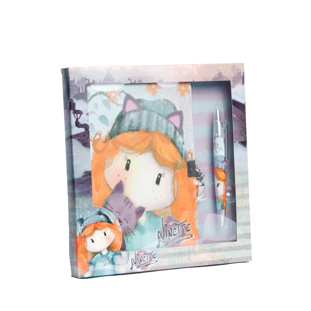 Coffret Cadeau Journal Cadenas et Stylo Forever Ninette « Cute »