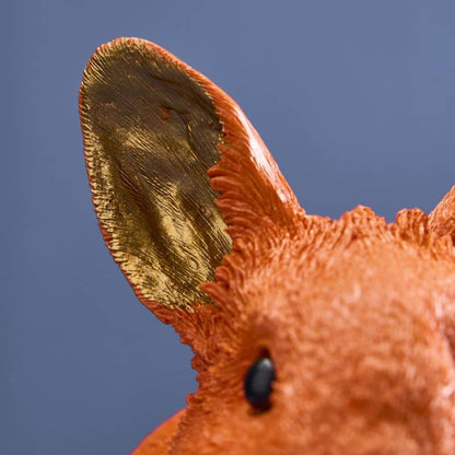 Lapin économe, résine polyuréthane orange, 21 x 11 x 16 cm