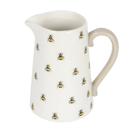 Ceramic pitcher with spring bee motif