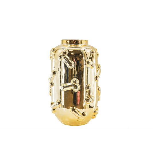 Vase - Dick - Céramique - Or - 17x17x27cm