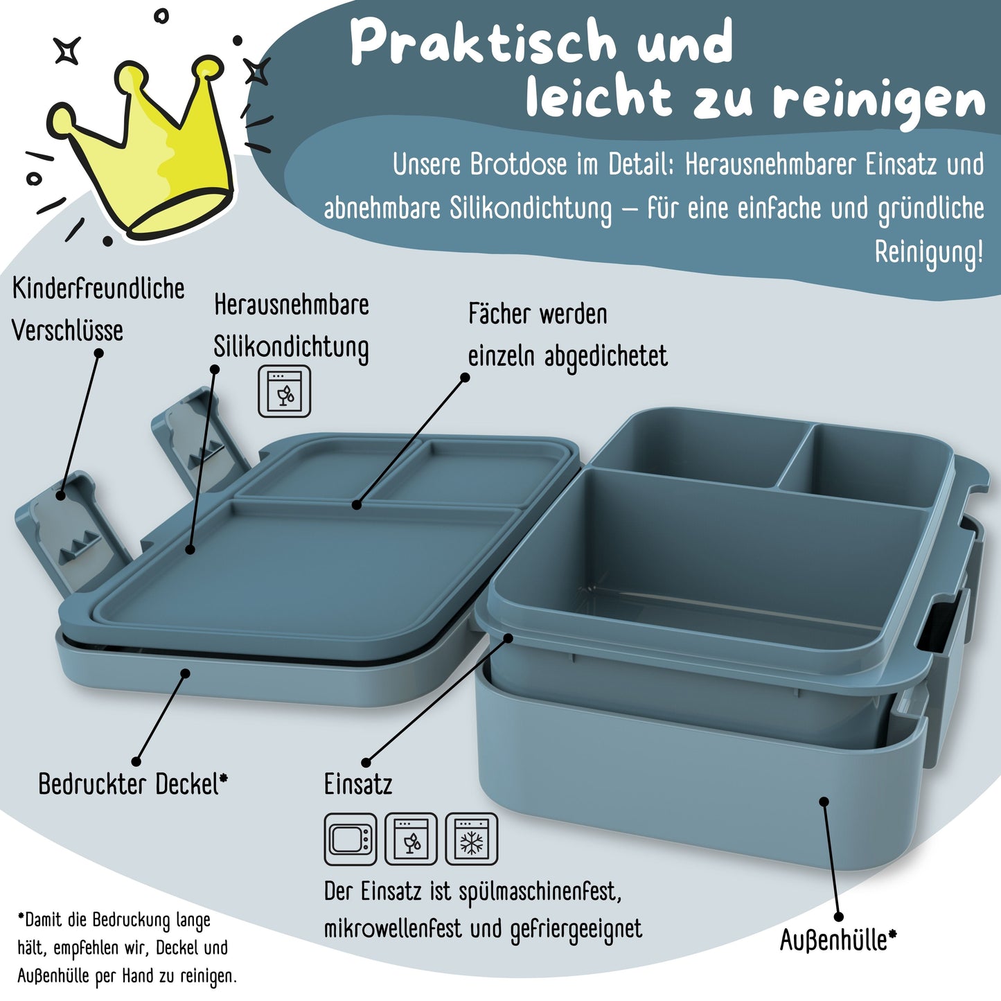 Brotdose mit Fächern, leicht & auslaufsicher - Traktor