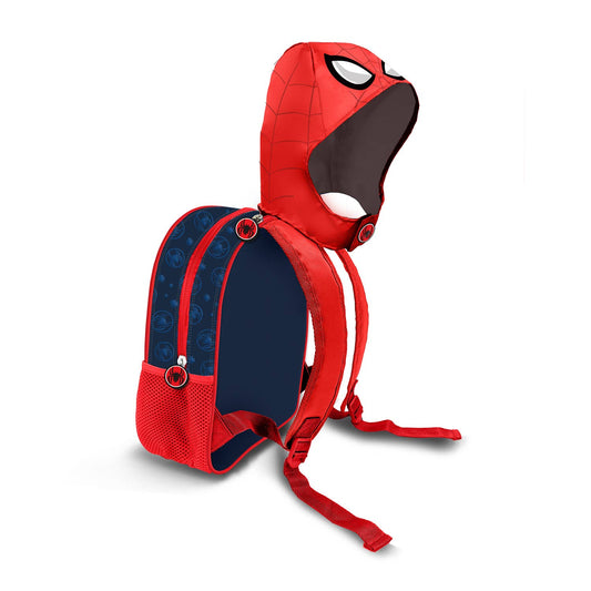 Sac à dos rouge pour enfants Marvel Spiderman avec capuche costume intégrée