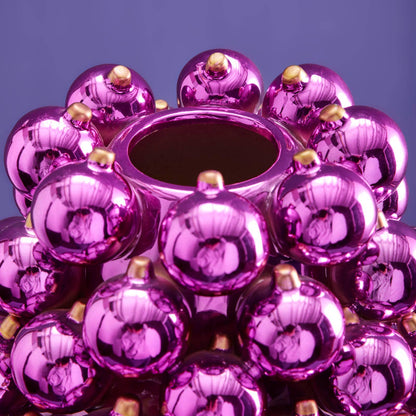 Vase Boules de Noël lilas