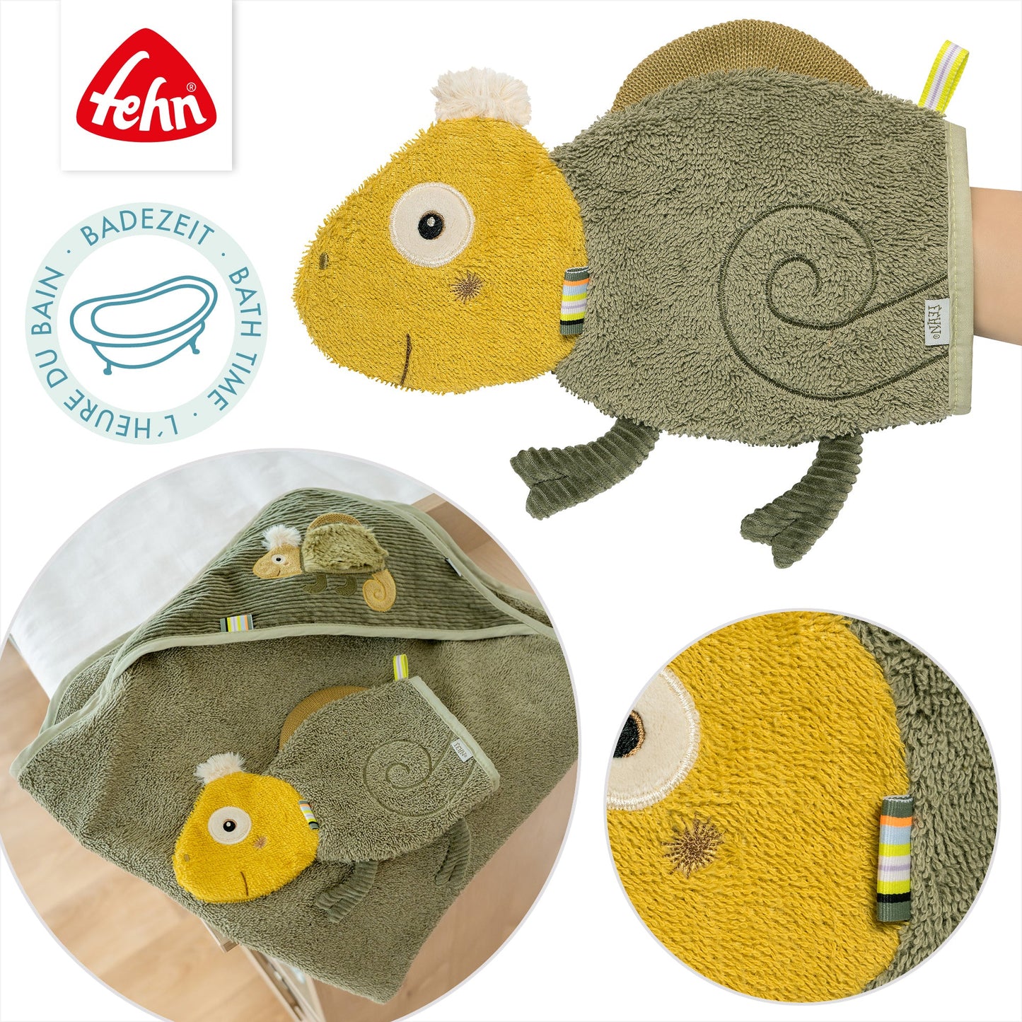 Waschhandschuh Chamäleon