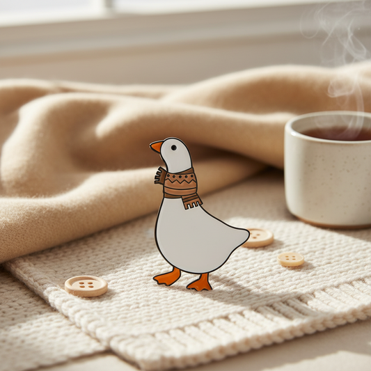 White Duck Scarf Pin