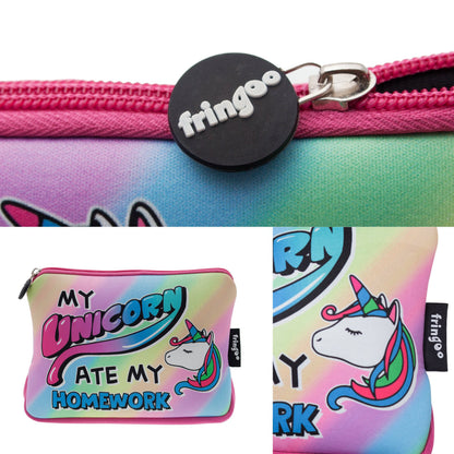 Grande trousse scolaire imprimée – licorne Ate