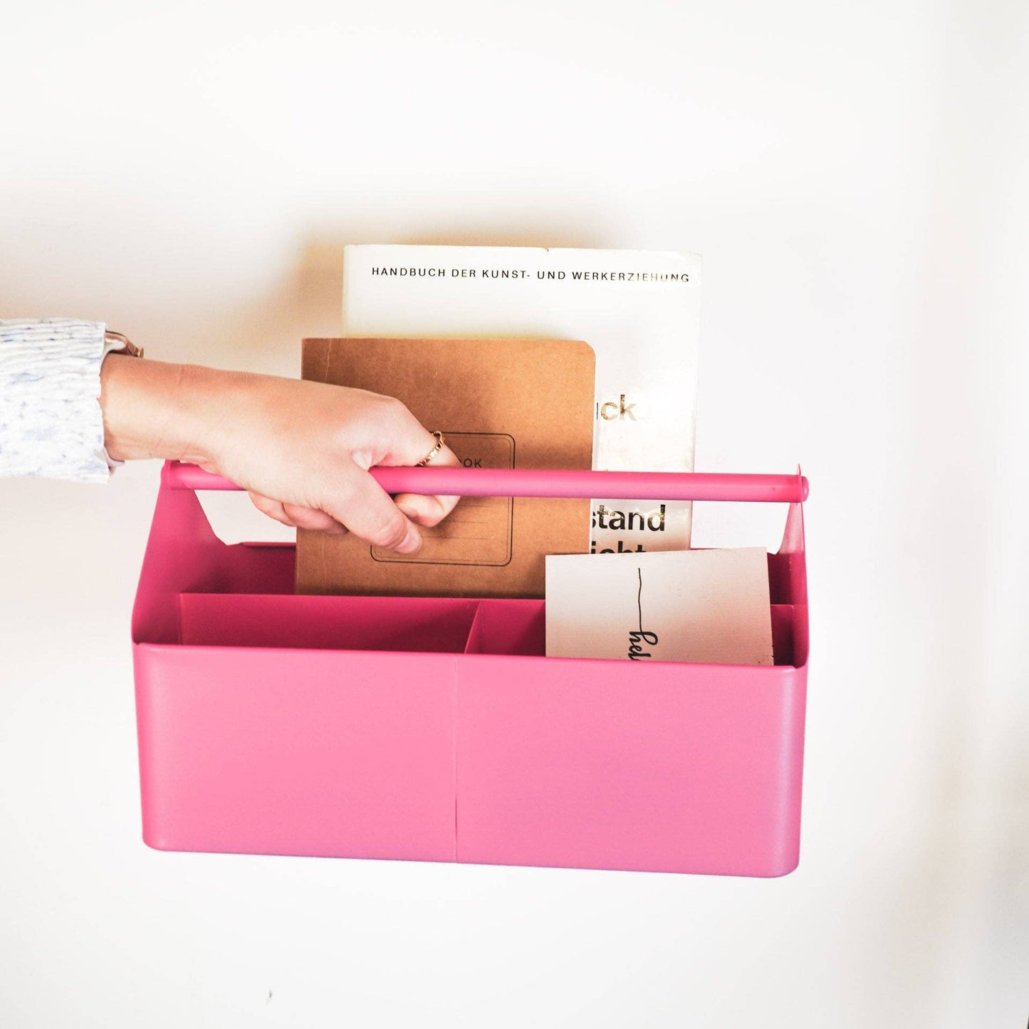 Caja organizadora - Metálica - Rosa - 30x17x17cm